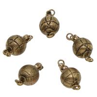 Messing Schnappschließe, antike Bronzefarbe plattiert, 19x10mm, Bohrung:ca. 2mm, ca. 50PCs/Tasche, verkauft von Tasche