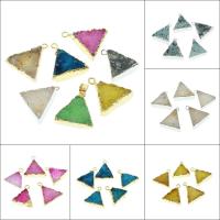 Agate Pendants de Quartz , agate quartz de glace, Placage de couleur d'or, pour femme, plus de couleurs à choisir Environ 2mm, Vendu par PC