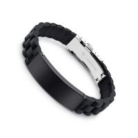 Titanium Steel Bracelet, with Silicone, plated, for man .5 Inch 