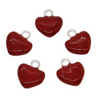 Zinc Alloy Heart Pendants, red Approx 3mm 