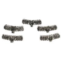 Zinc Alloy Bail Beads, platinum color plated, with rhinestone Approx 4mm 