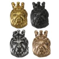 Stainless Steel Large Hole Beads, Lion, plated, vintage Approx 5mm 