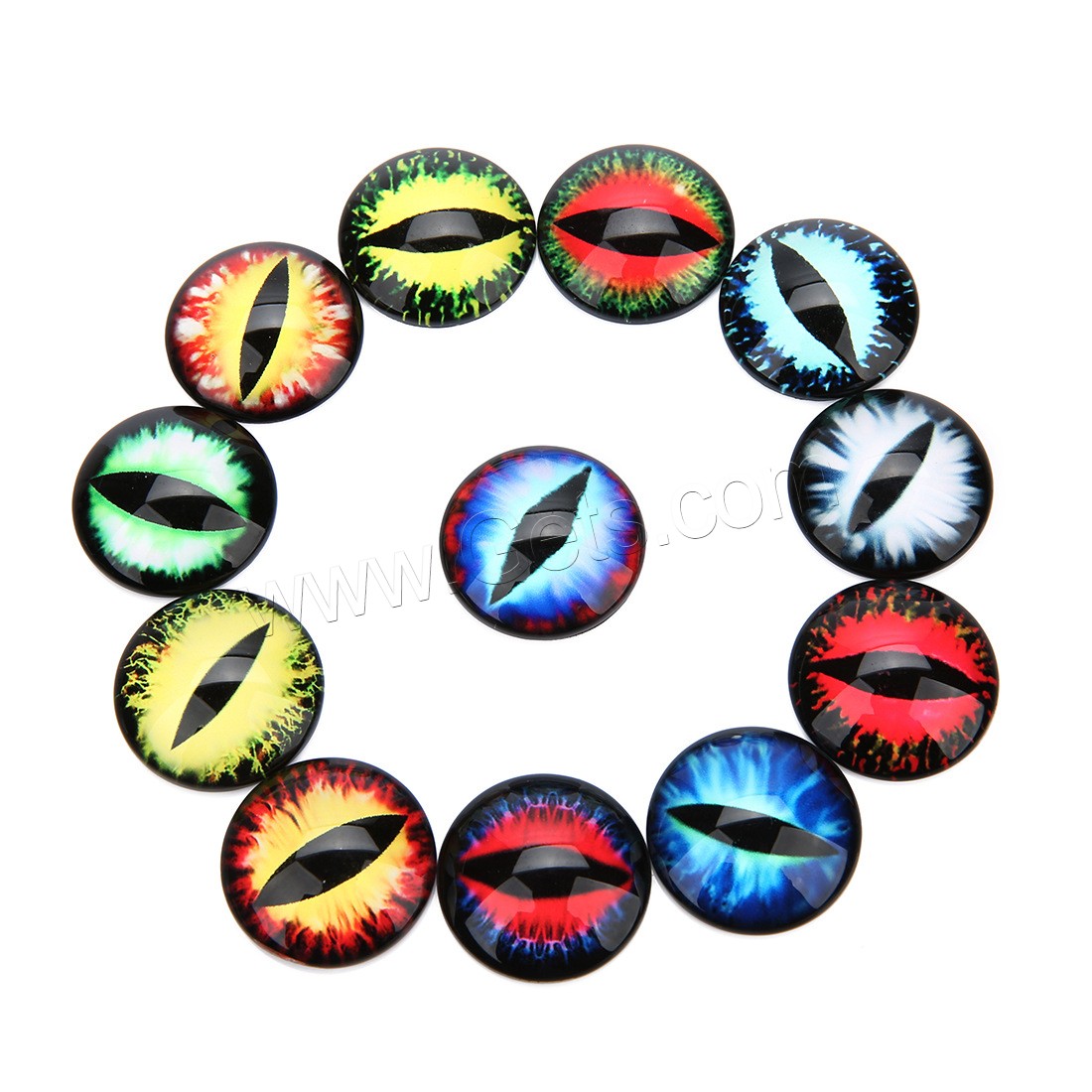 Glass Cabochon, with Paper, time gem jewelry & different size for choice & flat back, mixed colors, 20PCs/Bag, Sold By Bag