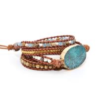 Fashion Zinc Alloy Bracelets, with Natural Stone, plated, fashion jewelry & Unisex Approx 7.5 