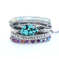 Fashion Zinc Alloy Bracelets, with Natural Stone, plated, Unisex Approx 7.5 Inch 