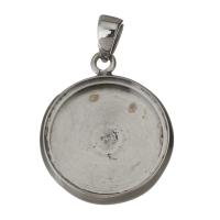 Stainless Steel Pendant Component, Flat Round, original color 18mm Approx 