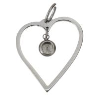 Stainless Steel Pendant Setting, Heart, original color 4mm Approx 6mm 