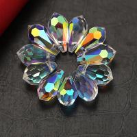 Glass Beads, Teardrop, plated, multi-colored Approx 1mm 