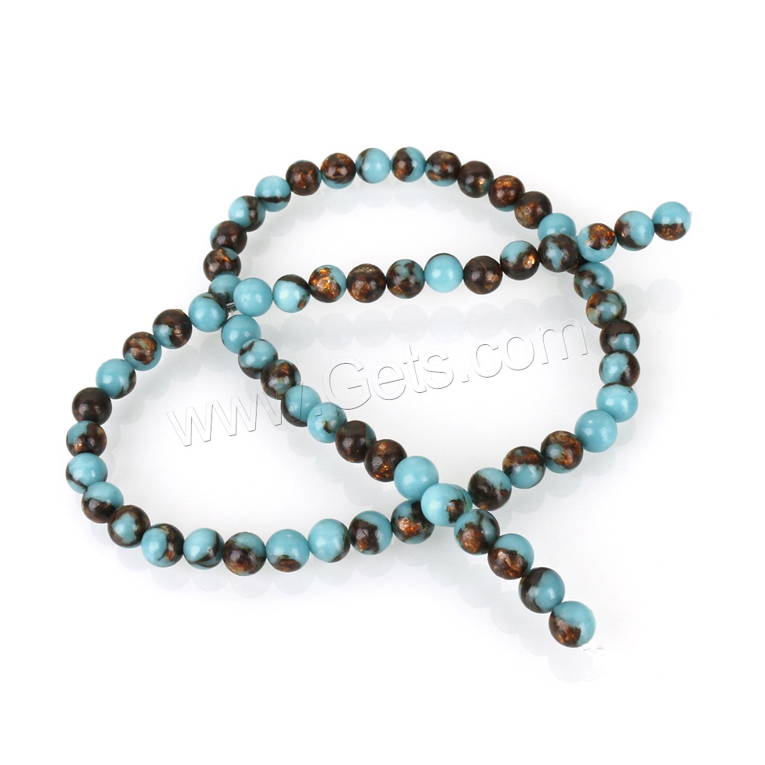 Golden Copper Gemstone Beads, Round, more colors for choice, Hole:Approx 1mm, Length:Approx 15.5 Inch, Approx 66PCs/Strand, Sold By Strand