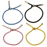 Bracelets cordon en nylon, corde en nylon, avec laiton, Plaqué d'or, unisexe & réglable, plus de couleurs à choisir, 3mm Environ 6-7 pouce, Vendu par brin