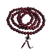 108 perles de Mala, Bois de santal, avec Nylon, naturel, bijoux bouddhiste & normes différentes pour le choix & 5 brins Vendu par brin