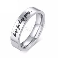 Stainless Steel Finger Ring, plated, fashion jewelry & Unisex & with letter pattern, silver color US Ring 