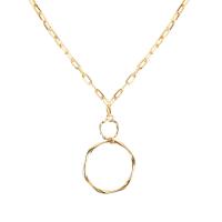 Aluminum Necklace, with 7cm extender chain, for woman, golden, 5cm Approx 18.11 Inch 