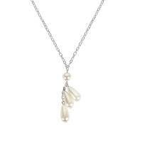 Aluminium Halskette, mit Kunststoff Perlen, mit Verlängerungskettchen von 7cm, für Frau, Silberfarbe, 6cm, Länge:ca. 16.9 ZollInch, verkauft von Strang