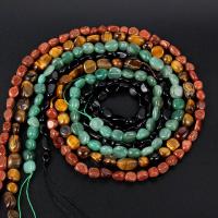 Mixed Gemstone Beads, irregular, plated 6-14mm 