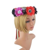 Cloth Hair Wreath, epoxy gel, Halloween Jewelry Gift & for woman, multi-colored, 130*110mm,45*35mm 