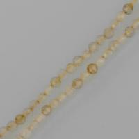 Rutilated Quartz Beads, Round, natural, yellow Approx 1mm Approx 16 Inch, Approx 