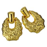 Edelstahl Tropfen Ohrring, goldfarben plattiert, für Frau, 42x60mm, verkauft von Paar