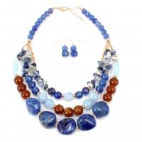 Resin Jewelry Sets, earring & necklace, with 7cm extender chain, for woman Approx 17 Inch 