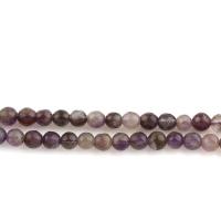 Perles améthystes Naturelles, améthyste, Rond, Février Birthstone & normes différentes pour le choix & facettes Environ 1mm, Vendu par brin