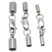 Stainless Steel Lobster Claw Cord Clasp & with end cap 