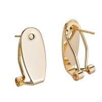 Brass Stud Earring, real gold plated, fashion jewelry & for woman, 8.5*18.5mm 