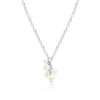 Aluminium Halskette, mit Kunststoff Perlen, Modeschmuck & für Frau, Silberfarbe, Länge:ca. 15.8 ZollInch, verkauft von Strang