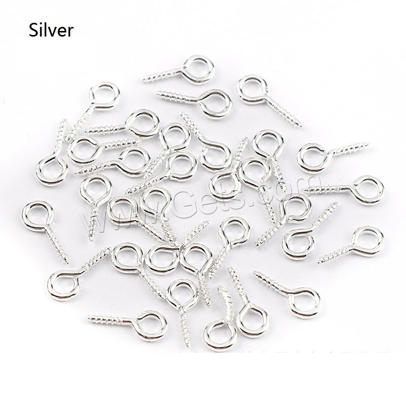 Iron Hooks Eye Screws Nail, plated, durable & different size for choice, more colors for choice, 100PCs/Bag, Sold By Bag