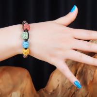 Lavaperlen Armband, Lava, mit Nylonschnur, plattiert, für Frau, farbenfroh, Länge:7.5 ZollInch, verkauft von Strang