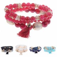 Resin Bracelets, with Cotton Thread & Plastic, multilayer & for woman 150mm 
