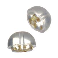 Silicone Ear Nut Component, with 925 Sterling Silver, white Approx 0.5mm 