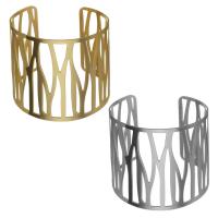 Stainless Steel Cuff Bangle, plated, for woman & hollow 52mm, Inner Approx 