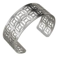 Stainless Steel Cuff Bangle, for woman & hollow, original color, 25mm, Inner Approx 