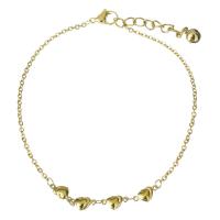 Stainless Steel Anklets Jewelry, with 1.5Inch extender chain, Heart, gold color plated, oval chain & for woman  2mm Approx 9 Inch 
