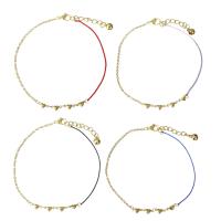 Stainless Steel Anklets Jewelry, with Nylon Cord, with 1.5Inch extender chain, gold color plated, oval chain & for woman 2mm,1mm Approx 9.5 Inch 