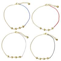 Stainless Steel Anklets Jewelry, with Nylon Cord, with 1.5Inch extender chain, Heart, gold color plated, oval chain & for woman 2mm,1mm Approx 9.5 Inch 