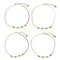 Stainless Steel Anklets Jewelry, with Nylon Cord, with 1.5Inch extender chain, Heart, gold color plated, oval chain & for woman 2mm,1mm Approx 9.5 Inch 