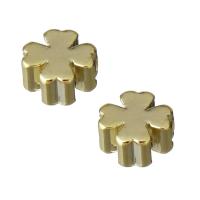 Brass Jewelry Beads, Four Leaf Clover, gold Approx 1.5mm 