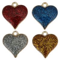 Zinc Alloy Heart Pendants, plated, enamel Approx 2mm 