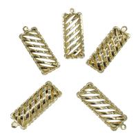 Brass Jewelry Pendants, Rectangle, plated, hollow Approx 1mm 