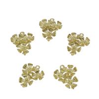 Brass Connector, Flower, plated, 1/1 loop Approx 0.8mm 
