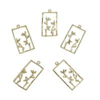 Brass Jewelry Pendants, Rectangle, plated, hollow Approx 0.8mm 