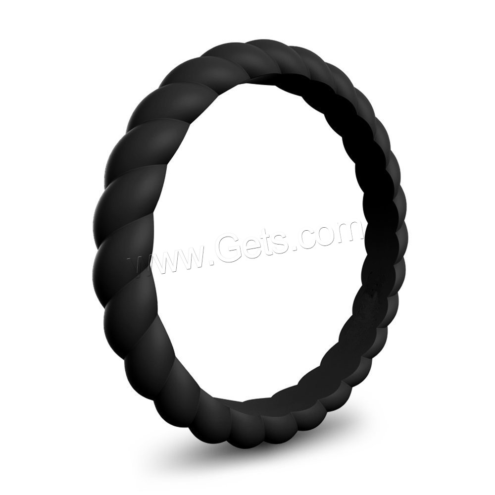 Silicone Finger Ring, fashion jewelry & Unisex & different size for choice, more colors for choice, 3x2.5mm, Sold By PC