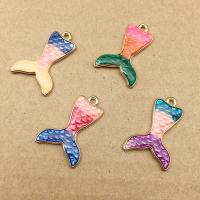 Zinc Alloy Enamel Pendants, Mermaid tail, gold color plated, fashion jewelry 27*17mm, 20/Bag 