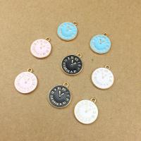 Zinc Alloy Watch Pendant, Clock, gold color plated, fashion jewelry & enamel 20/Bag 