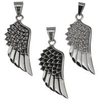Stainless Steel Wing Shape Pendant & with rhinestone, original color Approx 