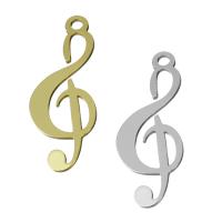Stainless Steel Musical Instrument and Note Pendant, Music Note, plated Approx 2mm 