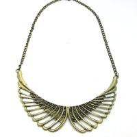Zinc Alloy Collar Necklace, Wing Shape, antique bronze color plated, twist oval chain & for woman & hollow Approx 13.38 Inch 