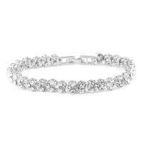 Zinc Alloy Crystal Bracelets, zinc alloy interlocking clasp, plated, micro pave rhinestone & for woman Approx 6.6 Inch 