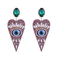Crystal Drop Earring, with Resin, fashion jewelry & evil eye pattern & for woman 84mm 